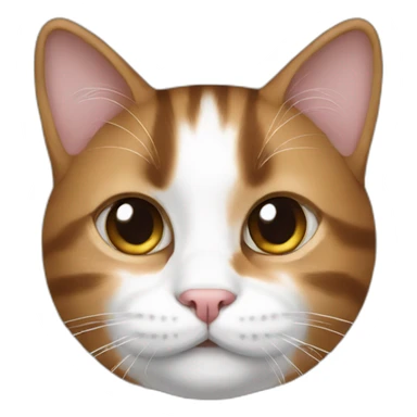 Cat brown White and black sticker