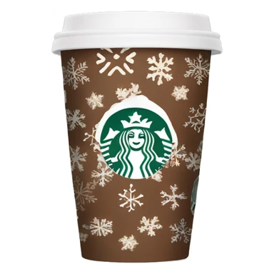brown starbucks cup with winter pattern sticker