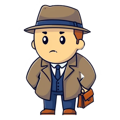 clever detective solving a mystery sticker