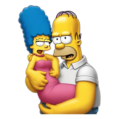 Homer Simpson kissing Marge Simpson sticker