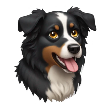 Angry growling Small black australian shepherd dog sticker