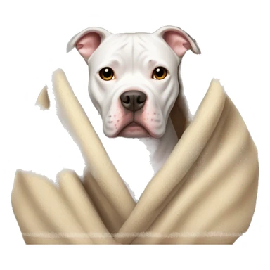 pitbull in a cozy blanket sticker