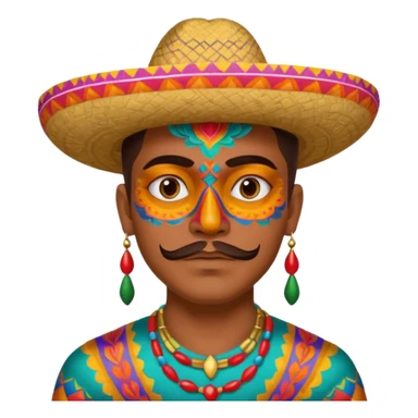mexican male painted face sticker