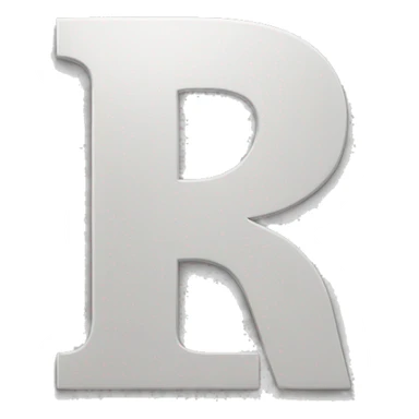 ·R where the top of the letter has a short space that opens the R boucle sticker