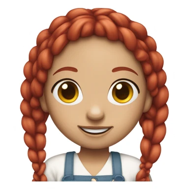 Wendy’s girl red braids white skin sticker