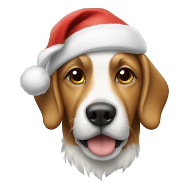 Dog wearing Santa hat sticker