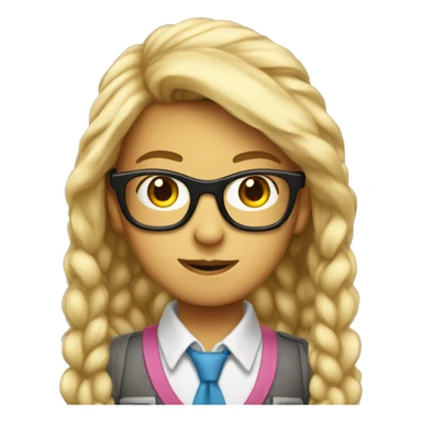 turn the nerd boy with glasses into a girl version sticker