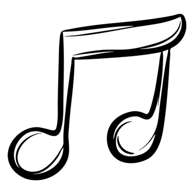 music icon, hand-drawn black outlined style sticker