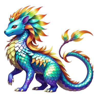 Elemental Exotic Colorful Fantasy Pokémon-Fakémon-hybrid-creature (full body) sticker