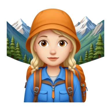 girl back packing mountains background  sticker