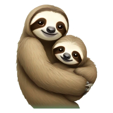 mom sloth holding baby sloth sticker