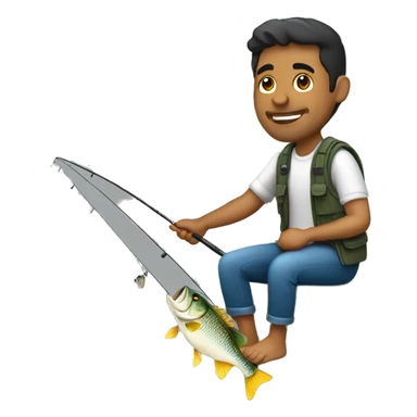 Hispanic Man fishing for bass sticker