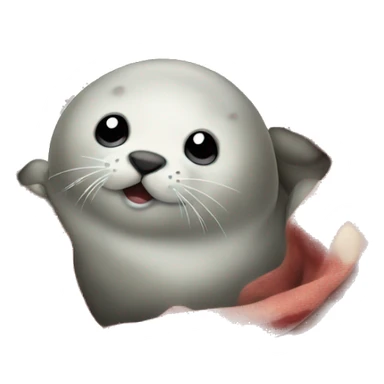 Baby seal in a blanket sticker