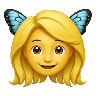 Emoji sourire avec un nœud papillon dans les cheveux sticker