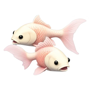 ivory and pale pink koi fish swimming together  sticker