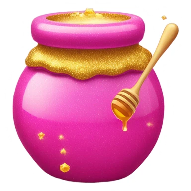 Hot pink honey pot with honey and gltiter sticker