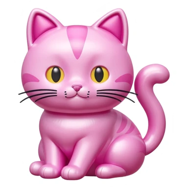 kawaii style inflatable pink puffy cat sculpture  sticker