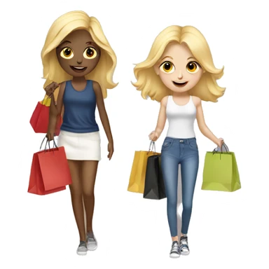 two blonde girls with shopping bags sticker