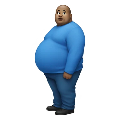 fat blue man sticker