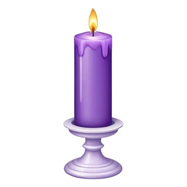 Purple candle on a white marble-candle-holder-stand sticker