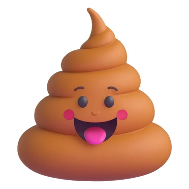 3D style poop emoji, playful and expressive sticker