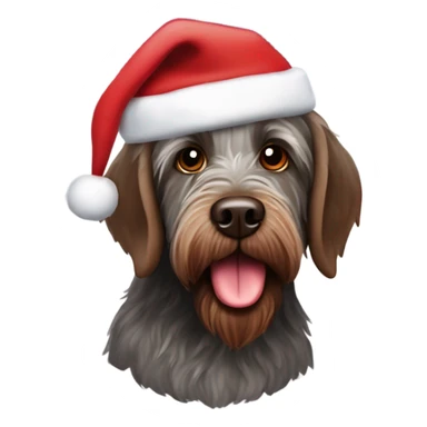 Wirehaired pointing griffon add Santa hat sticker