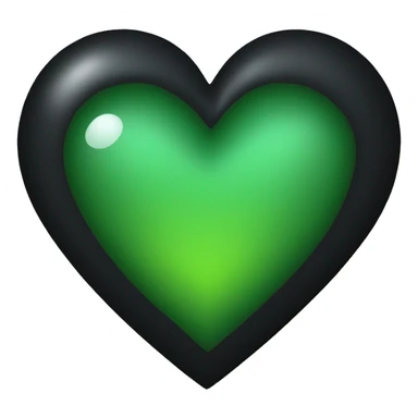Half black and Green heart sticker