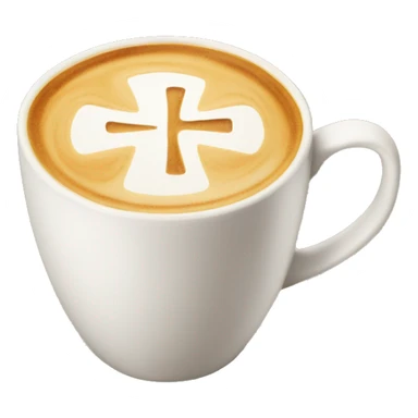 Latte with art of cross sticker