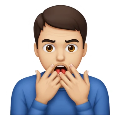 Scared, biting nails, original emoji sticker