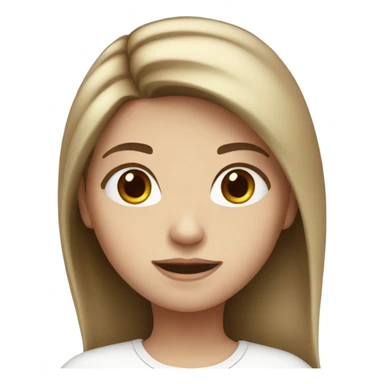 Girl whit white skin and brown hair sticker