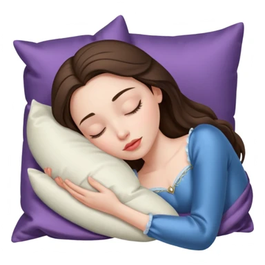 sleeping beauty brunette white girl with a silk pillow sticker