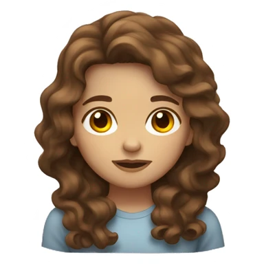 Girl with wavy brown hair sleep sticker