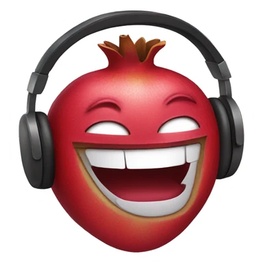pomegranate emoji wearing headphones sticker