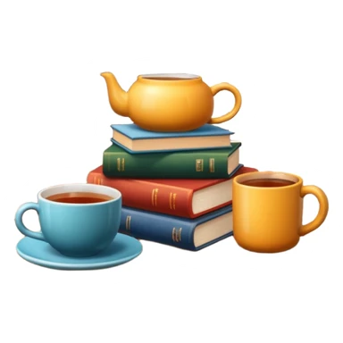 cozy books and tea or coffee sticker