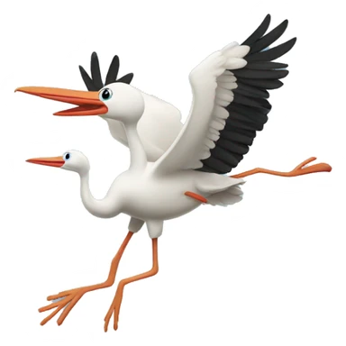 stork flying with baby boy sticker