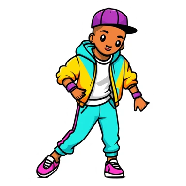 hiphop dancer with colorful outfit sticker