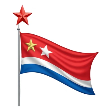 Bandeira do Pará em cor vermelho e um banco n vertical e uma estrela dourada no centro sticker