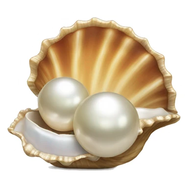 Open Sea shell with pearl sticker