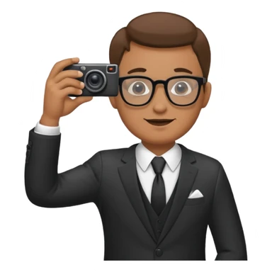 Hombre moreno con gafas haciendo fotos en una boda sticker