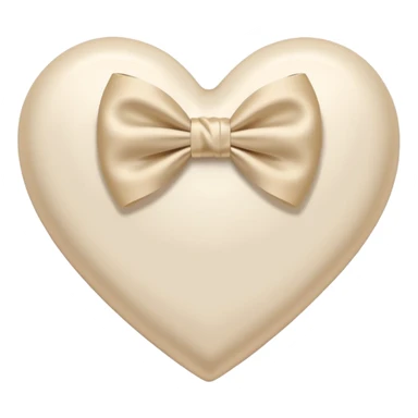 white heart with beige bow sticker