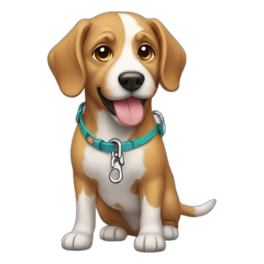 dog on a leash sticker