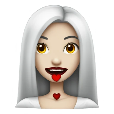 vampire girl with red lips with love emoji  sticker