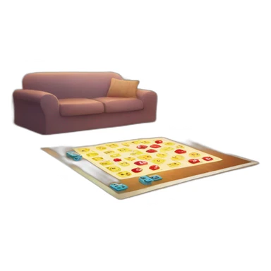 Illustrate a large, shiny die mid-roll, with numbers glowing as if with internal light, set on a game board in a cozy family room, adding a sense of excitement  sticker