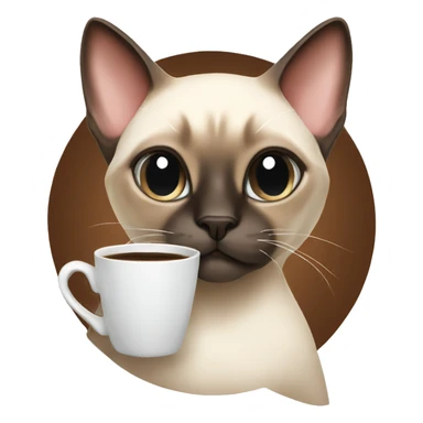 Siamese cat with coffee sticker