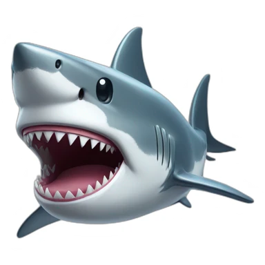 silver shark grinning sticker