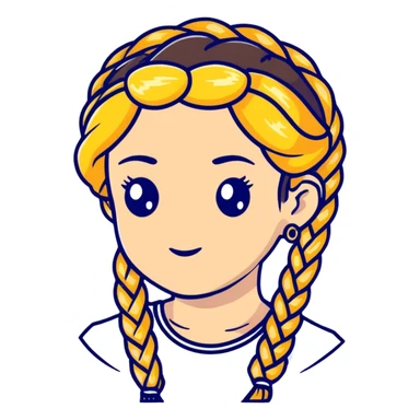 braided hair with gold rings sticker