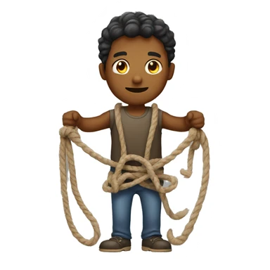 Man holding a rope sticker