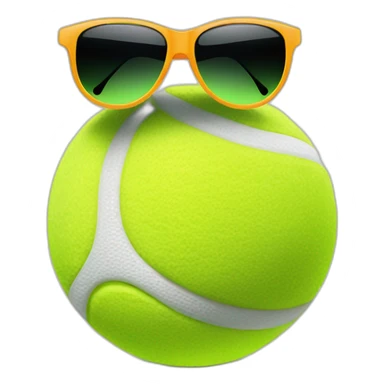 tennis ball in sunglasses sticker