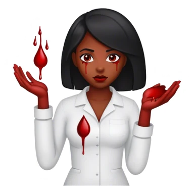 Black woman with blood in her hands  sticker