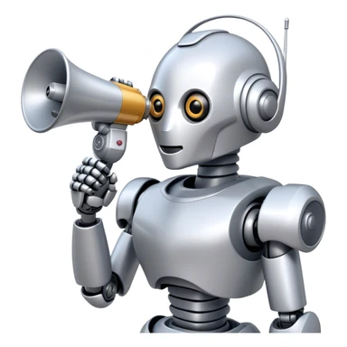 Ai Robot with Megaphone sticker